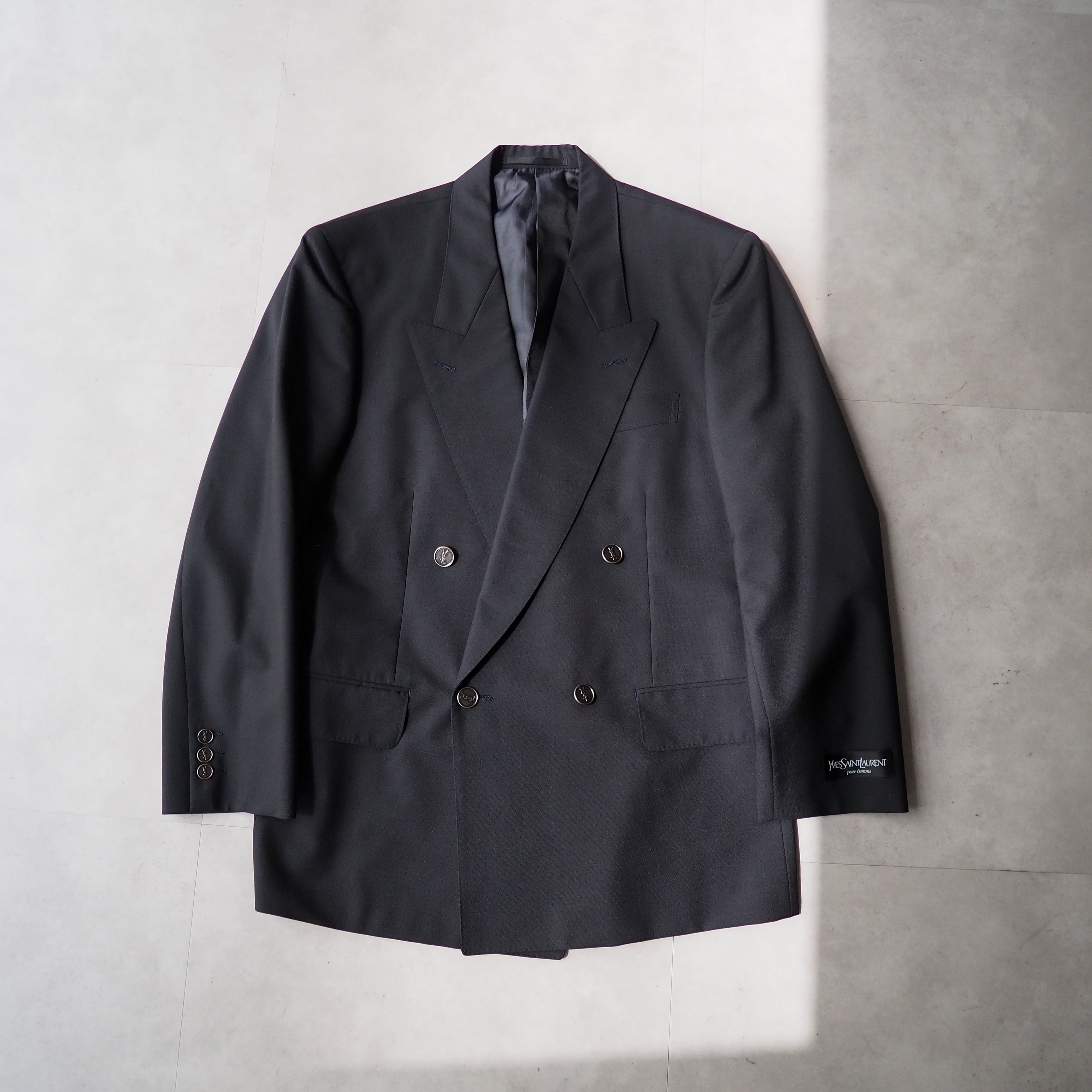 “Yves Saint Laurent” navy double tailored jacket イヴ・サンローラン