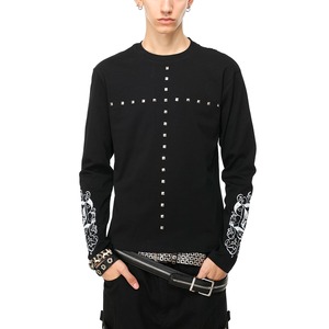 スタッズクロスグラフィックロングTシャツ（ruf_03231）