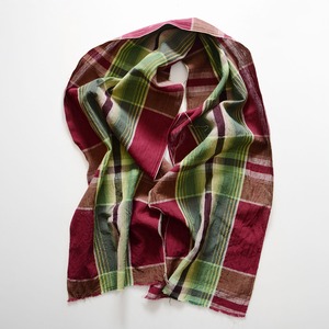 古布 木綿 端切れ リメイク素材 布団皮 格子模様 スカーフ ジャパンヴィンテージ ファブリック テキスタイル 昭和レトロ 6 | Japanese Fabric Scraps Scarf Vintage Cotton Checkered Pattern Textile 6