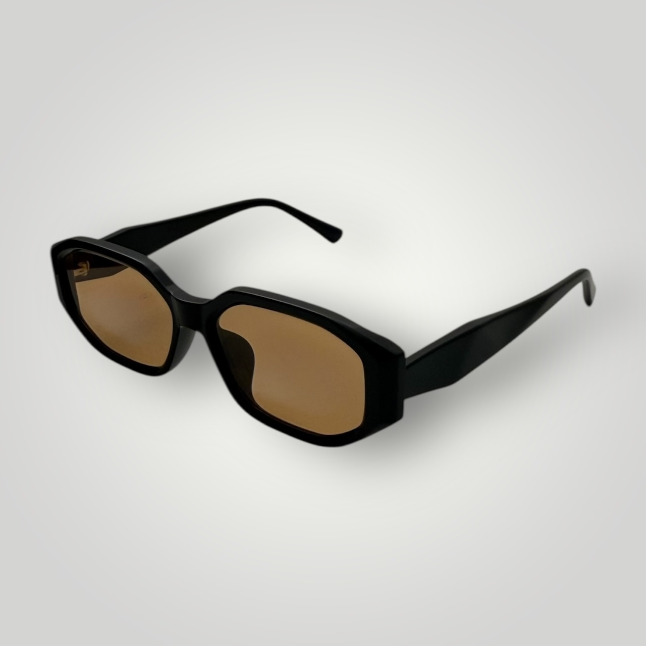 [Premium Acetate Material] Square Sunglasses - Black/Light Beige