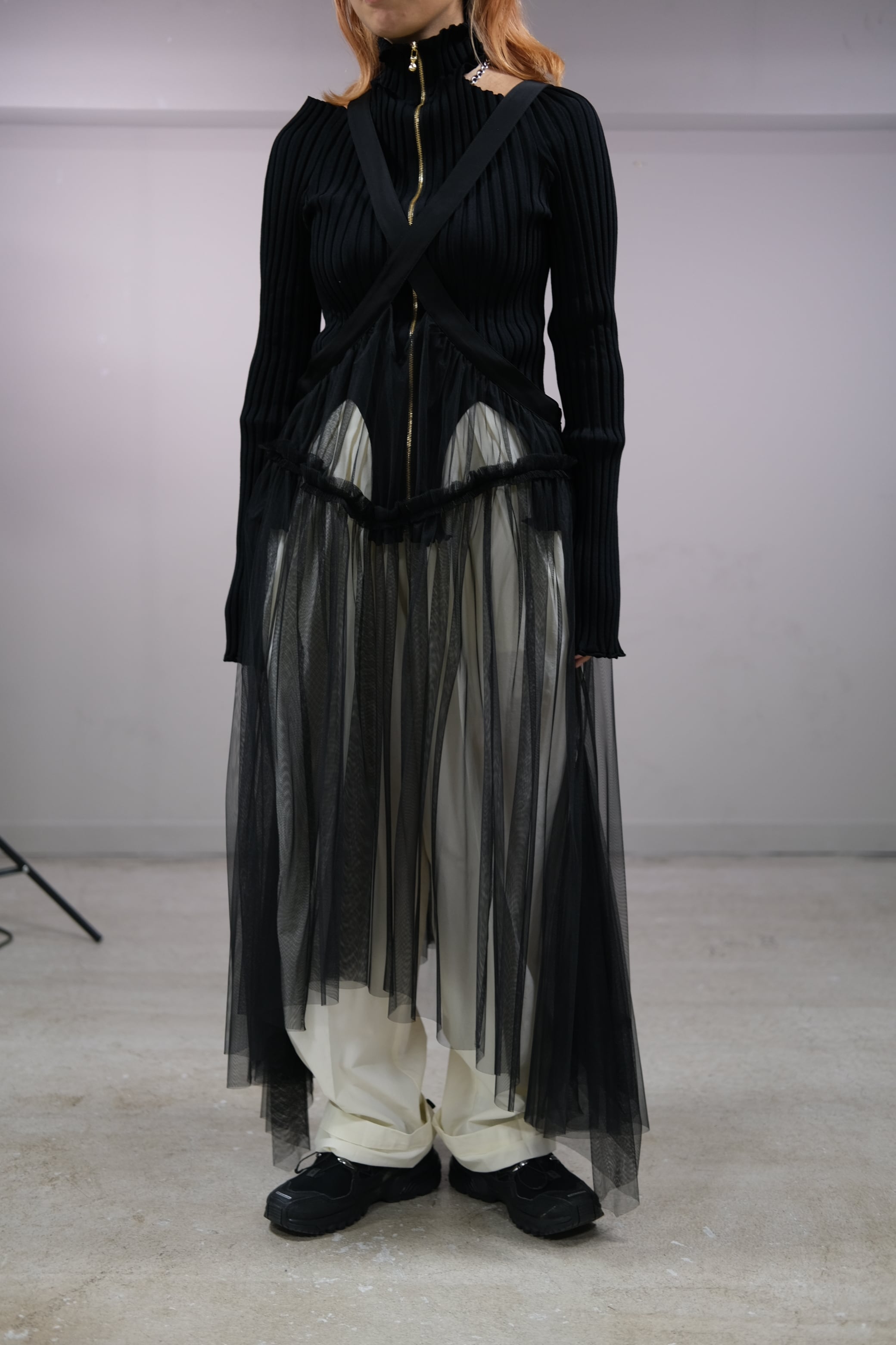 FETICO】TULLE PINAFORE DRESS - black | loop