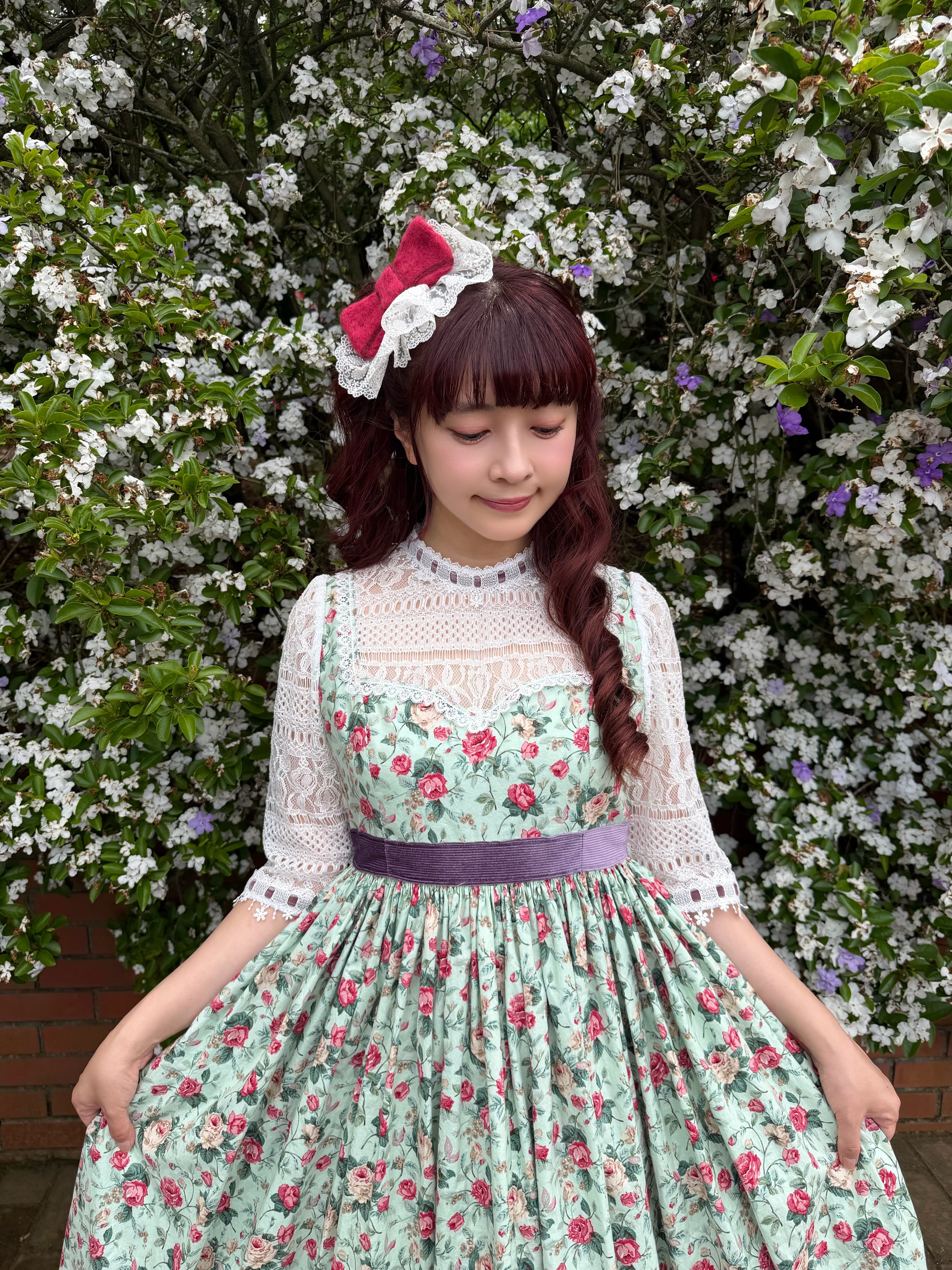 ロングワンピース dolce piu amabile 薔薇柄ドールドレス dolce piu amabile