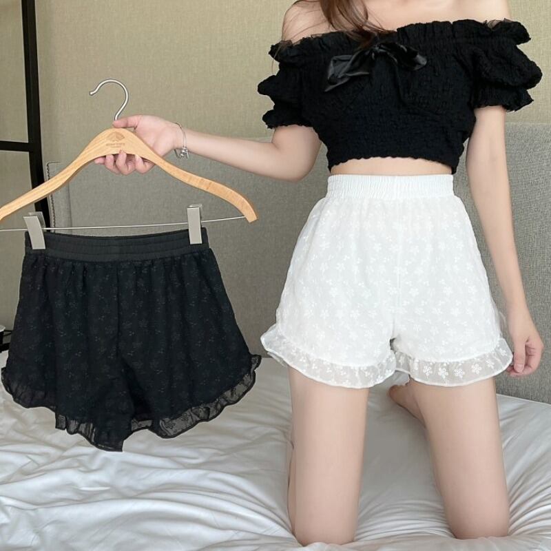 パンツ サマーレッドレースホワイトレギンス レディース薄手ショーツ 夏物 ブルマー YY-ファッション53851398417