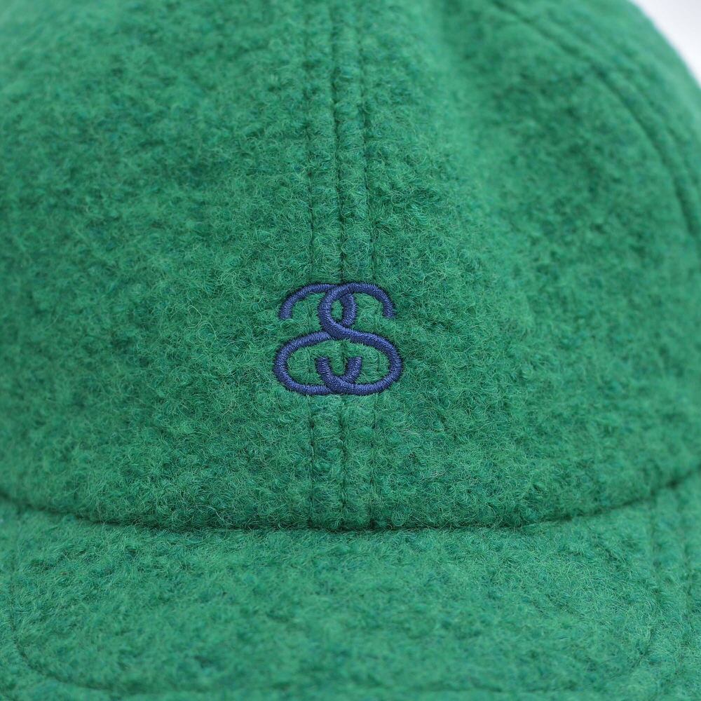 00s～ Stussy ウール 6パネルキャップ ロゴ刺繍 グリーン ヴィンテージ