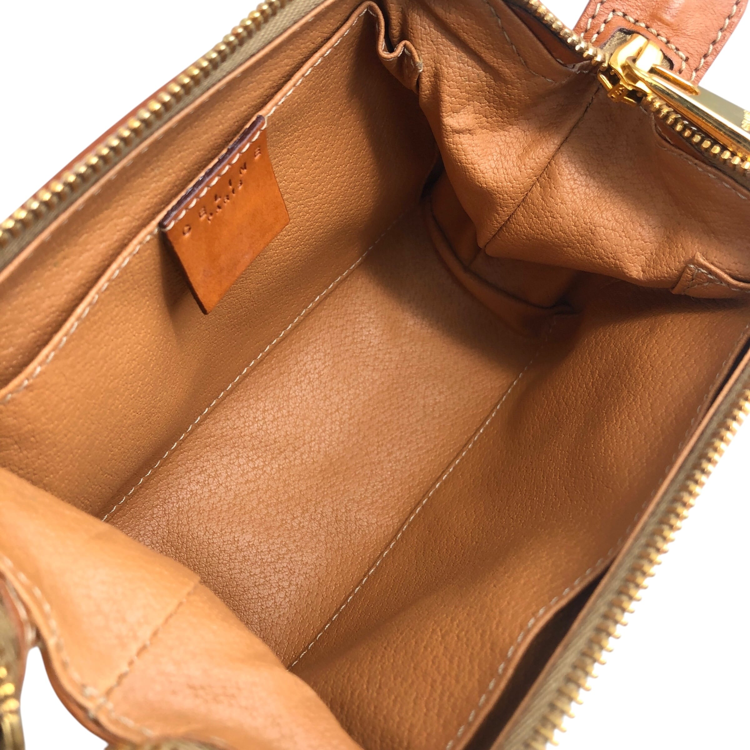 CELINE セリーヌ マカダム ポーチ ブラウン ブラゾン型押し PVC レザー