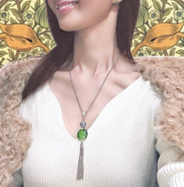 グリーン&タッセルネックレス