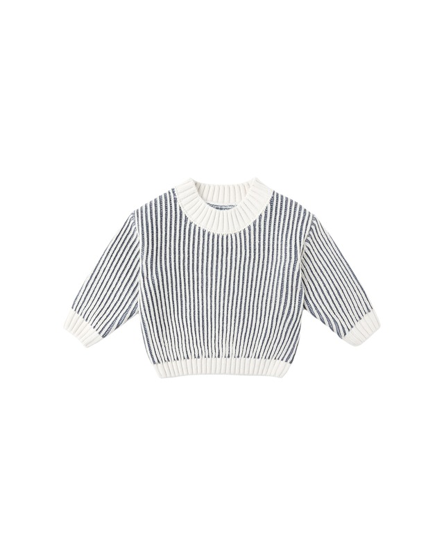 Quincy Mae(クインシーメイ) / 25aw RELAXED KNIT SWEATER / OCEAN / 12-18M・18-24M・2-3Y