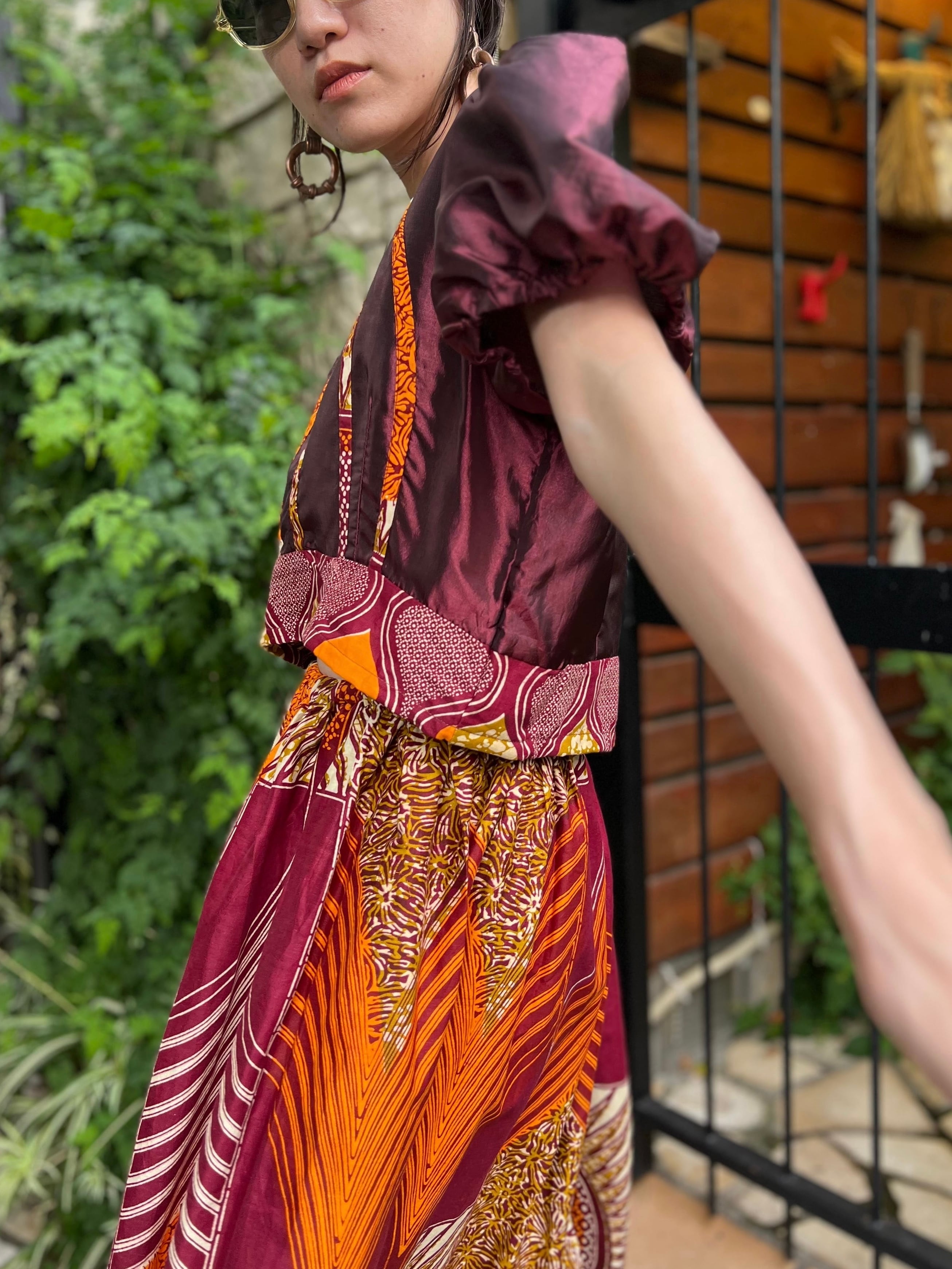 Vintage african batik cotton poly set up ( ヴィンテージ アフリカン