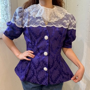 80's purple white lace jacket