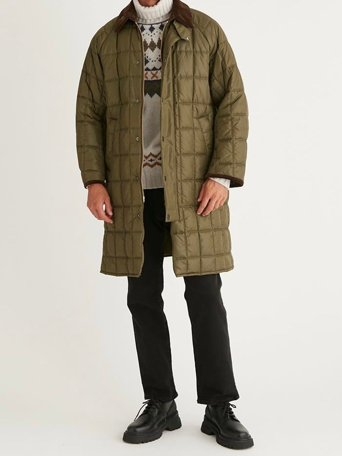 Barbour(ﾊﾞﾌﾞｱｰ) - EXMOOR SQUARE QUILTING MIDDLE LENGTH COAT/KHAKI ...