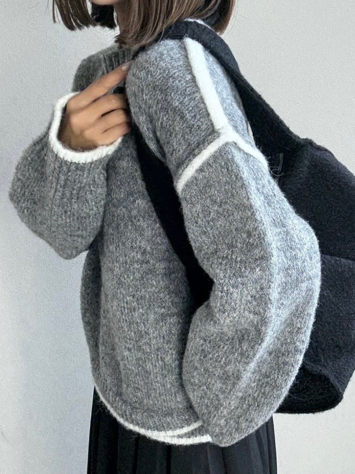 MICALLE MICALLE デニム ナイロン 切り替え ライン パンツ