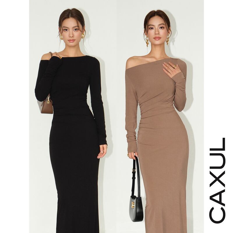 再入荷】ワンショルダー フィッシュテールワンピース/2color | CAXUL