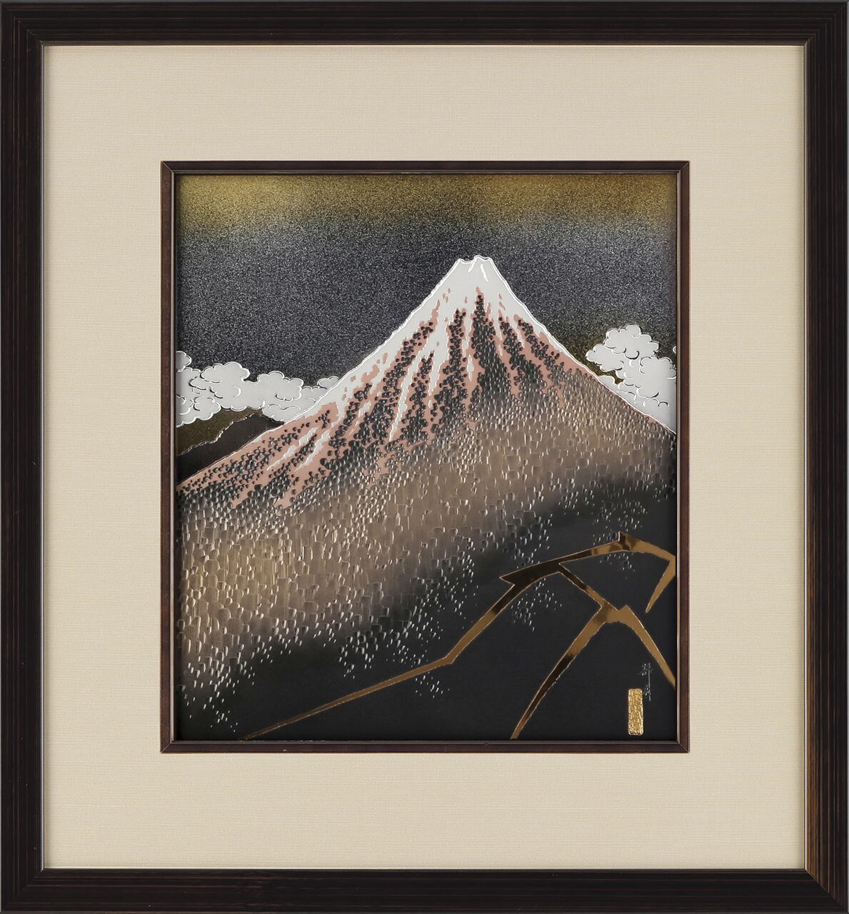 北斎富士山 電鋳額