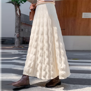 【送料無料】 スカート 3色 ロングスカート ニットスカート Aライン フレア ロング マキシ 立体感 ウエストゴム ハイウエスト ニット 厚手生地 あったか かわいい 大人可愛い 大人女子 こなれ感 シンプル カジュアル 大人 おしゃれ お洒落 ラフ コンサバ ガーリー 冬 30代 40代 レディース 女性用 デート お出かけ お茶会 女子会 休日 演奏会 授業参観 着回し プチプライス デイリーユース 普段使い オルチャン 韓国系 ファッション 定番アイテム   ホワイト ブラック ベージュ