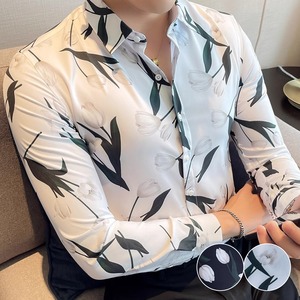 ハイエンドな英国トレンドを取り入れたスリムフィットのデザインシャツ　SH008