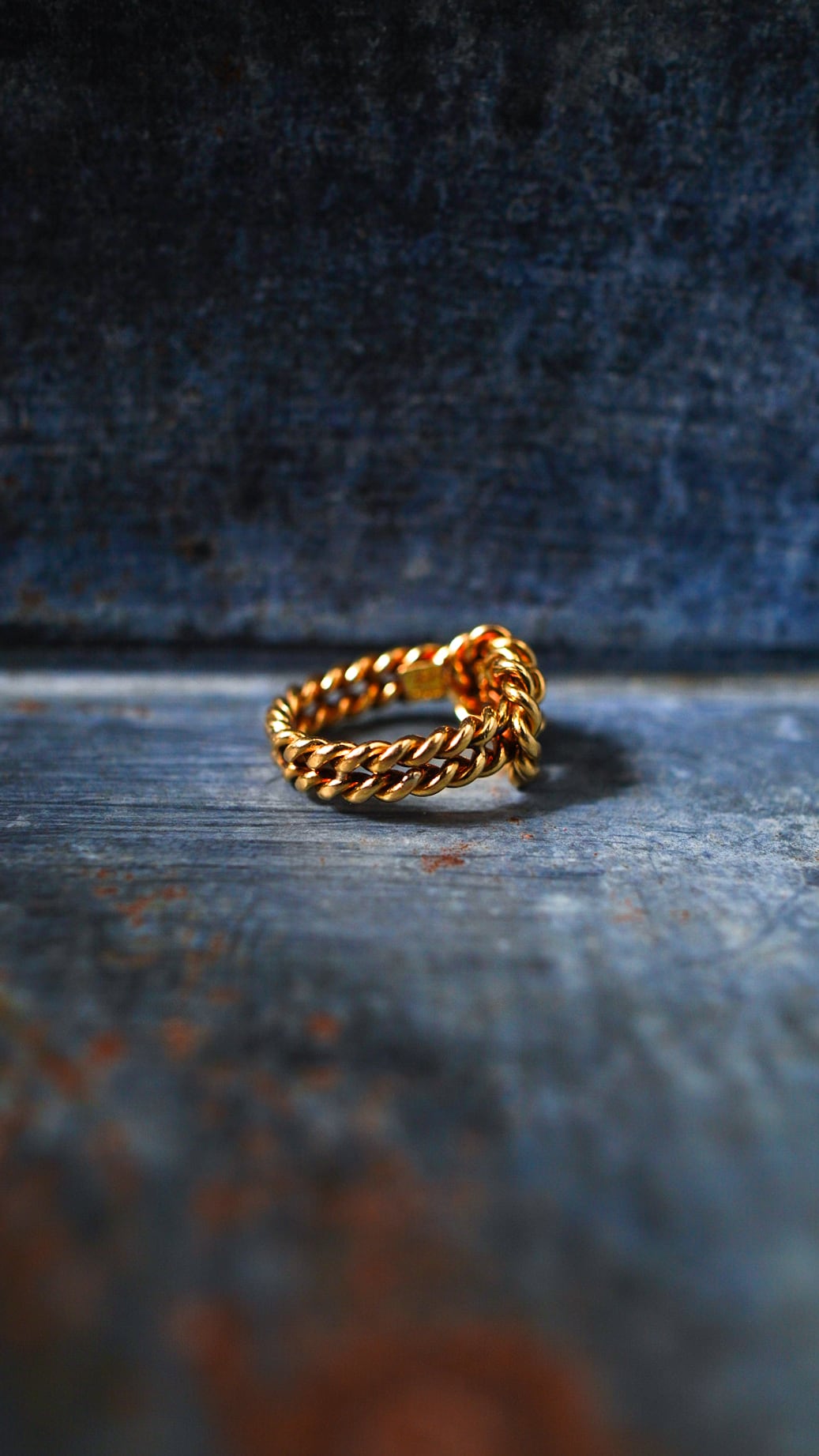 1970s】GUCCI グッチ イエロー ゴールド ツイスト ノット リング 《K18