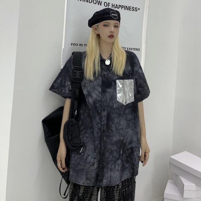 ダークスタンダードシャツ カジュアルTシャツ ルーズレディース レトロ ストリート ケッペル90050045049