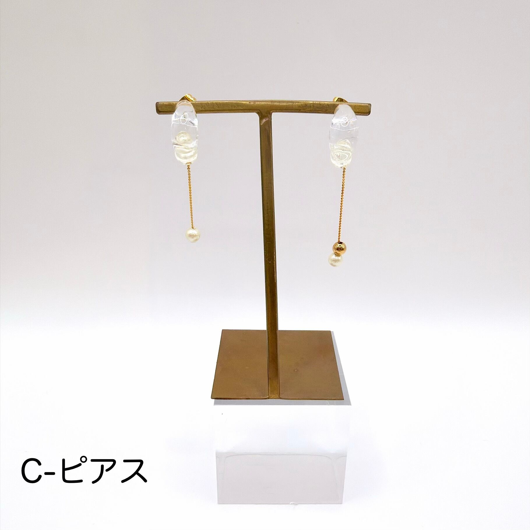 【受注】トリプルコラボ ピアス(パール後ろ)