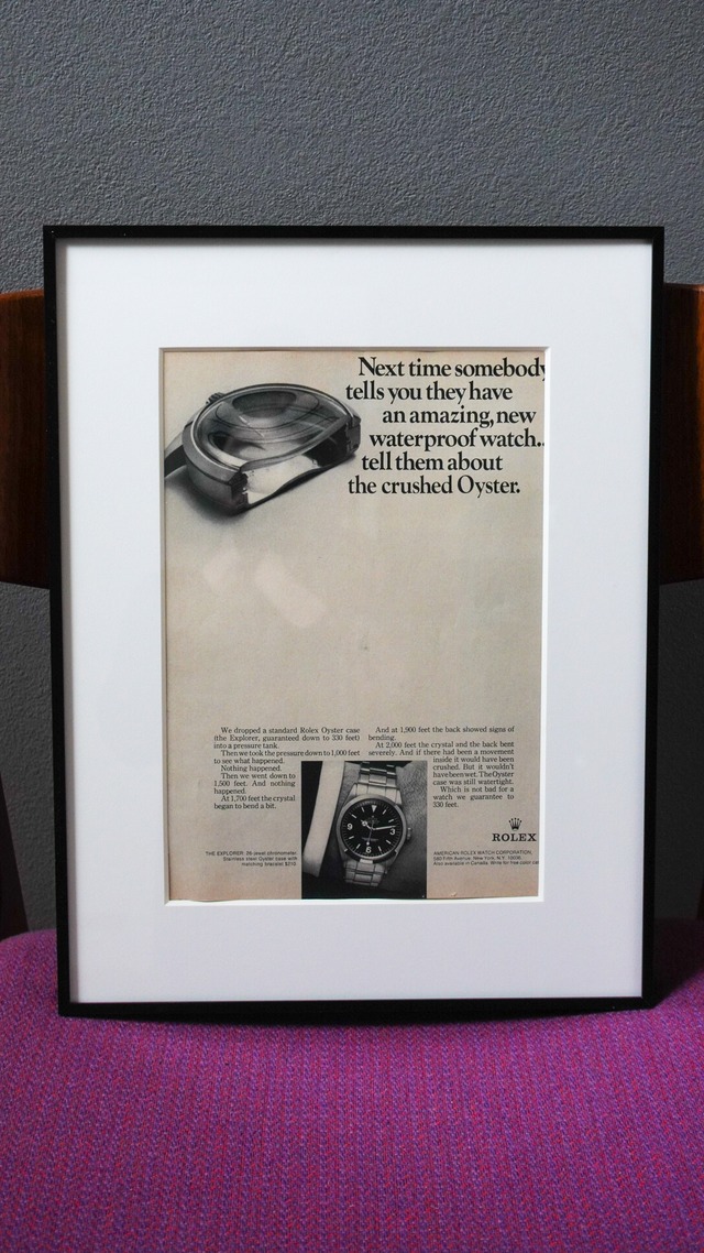 【1970】ROLEX ロレックス エクスプローラーⅠ アドバタイジング ポスター《AD 広告 アート ヴィンテージ》
