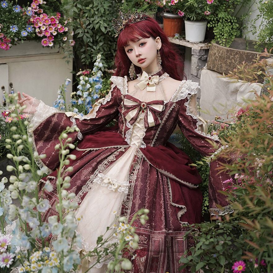 ゴスロリ通販 With U ファッション 長袖ワンピース ドレス エレガント