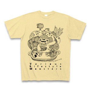 よろずのくらしTシャツ -COOKING MONSTER-（CHIHIRO LAUER collaboration)ナチュラル