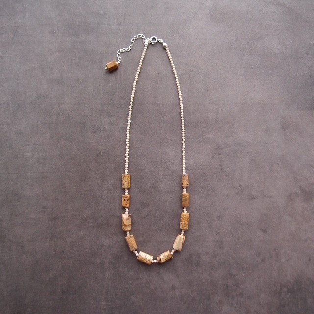 【SV】Picture Jasper× Riverstone Necklace／ピクチャージャスパー×リバーストーン ネックレス