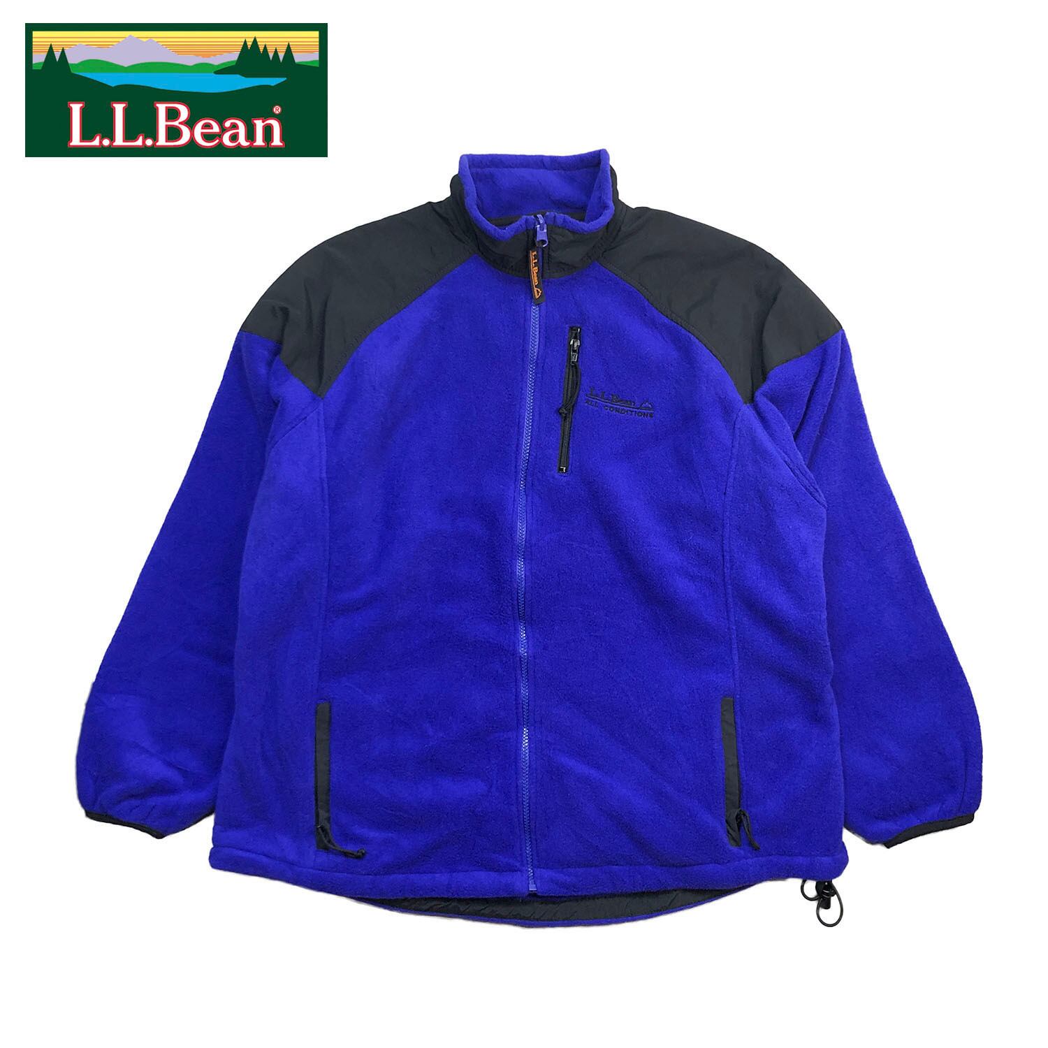 90S USA製 ヴィンテージ L.L.Bean アウトドア フルジップ フリースジャケット レディースXL LLビーン エルエルビーン 古着