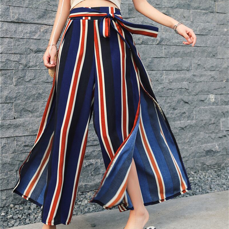 パンツ レディース ワイドパンツ ガウチョパンツ アンクル丈 ストレート ワイド Aライン リボン ウエストリボン スリット サイドスリット かわいい 大人可愛い きれいめ シンプル カジュアル 大人 上品 おしゃれ お洒落 かっこいい レトロ 大人女子 こなれ感 ラフ ルーズ 個性的 クール 送料無料 抜け感 ストライプ 春 夏 10代 20代 30代 40代 デート お出かけ 休日 着回し 普段使い 韓国 韓国系 ファッション コーデ スタイル 楽ちん モテ 定番 プチプラ ゆったり トレンド