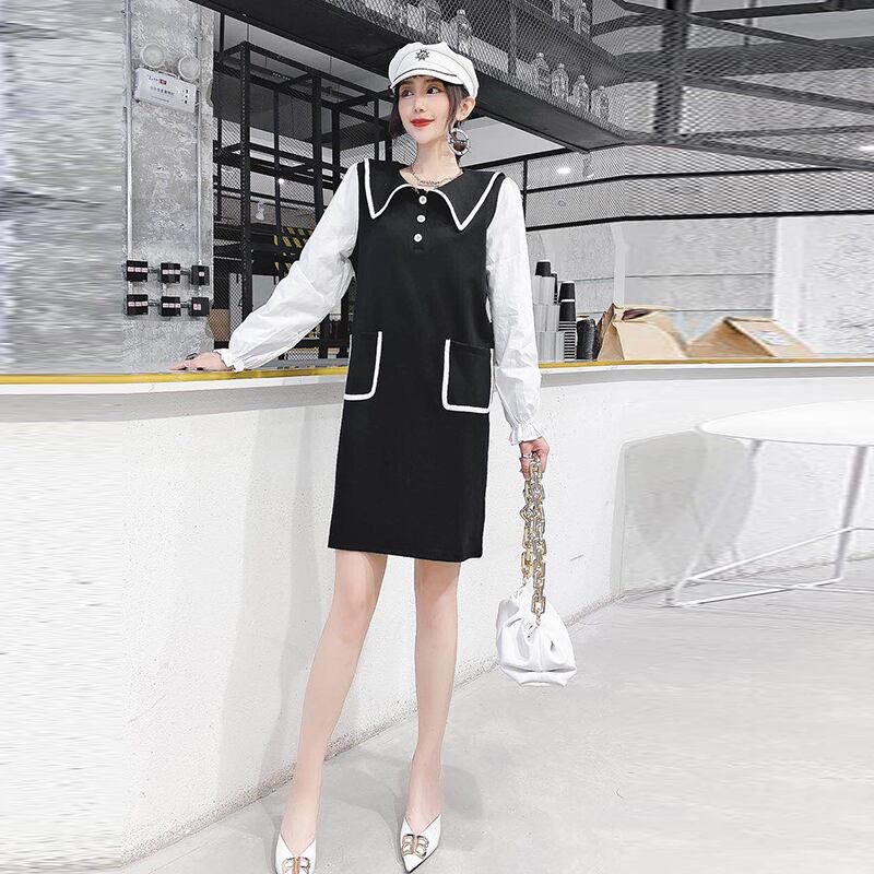 ラペル気質と脂肪増加ドレス、痩身と年齢減少2020新しい秋の女性のドレスと脂肪mmプラスサイズの女性のドレス ミックスインファッション43161854517