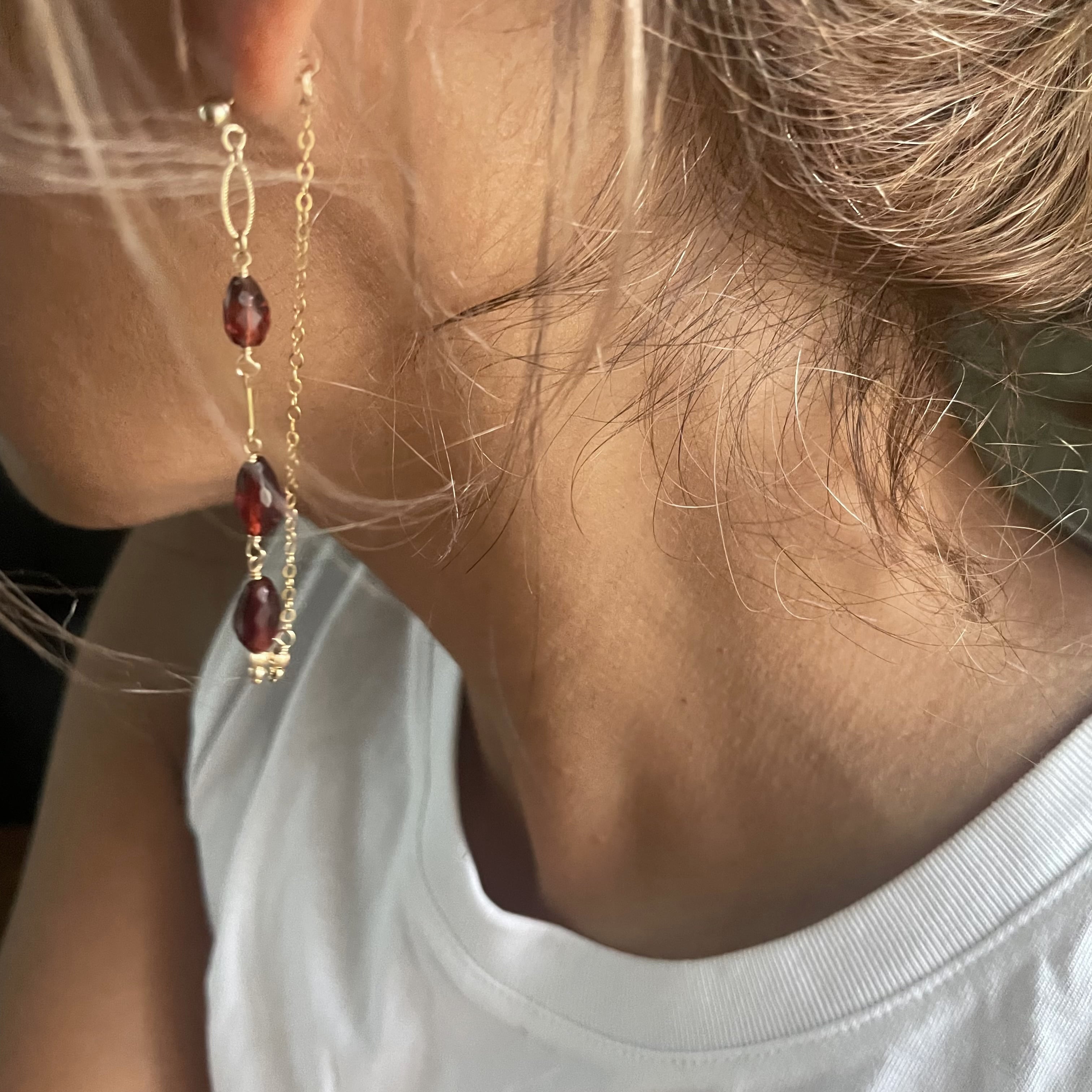 New】Garnet＊Swing/14K Goldfilled | and. the earth JEWELRY
