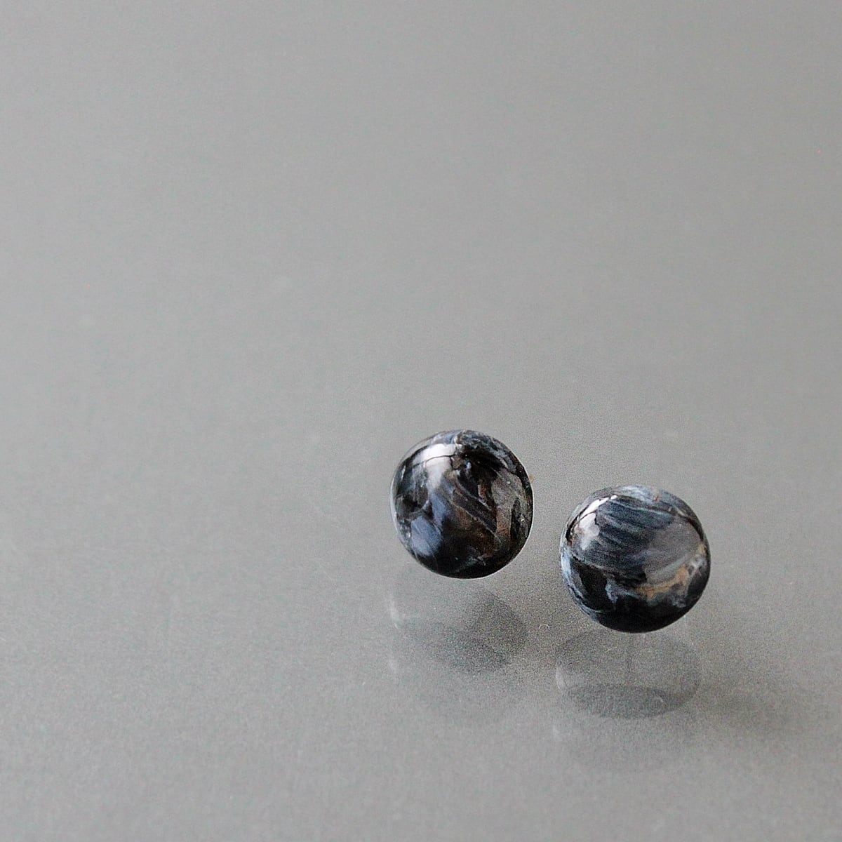 希少石！｜ブルーピーターサイトのひと粒ピアス｜数量限定｜14kgf