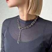 rectangle chain necklace/silver