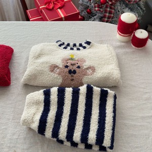 冬モコモコ熊柄ルームウェア