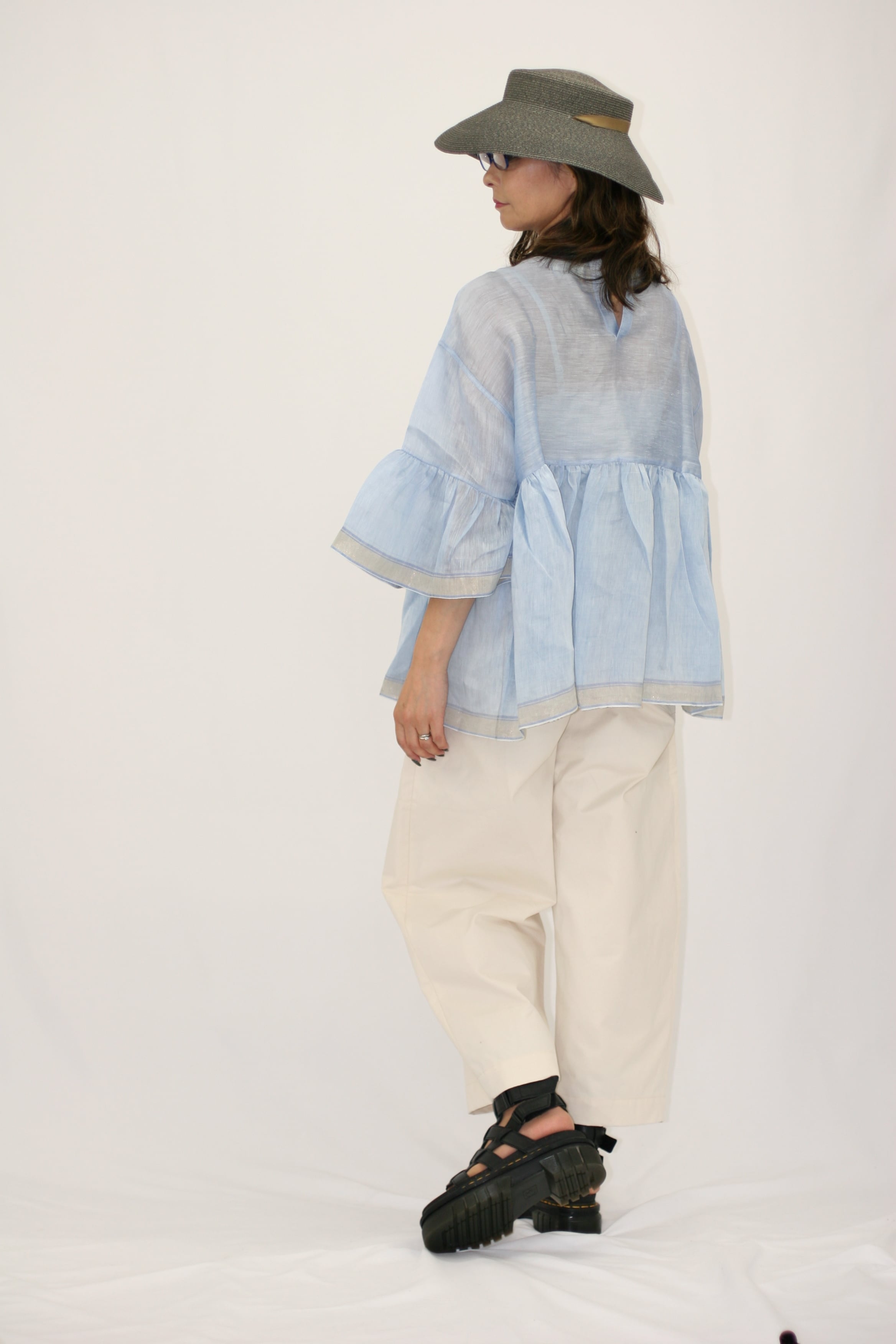 レディース 【新品】sovisoon big frill crepe blouse