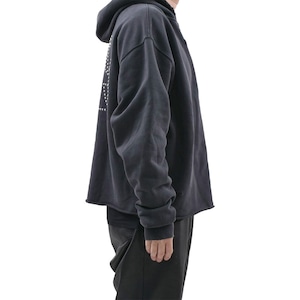 【ASKYURSELF】RAW CROSS STUDS ZIP HOODIE