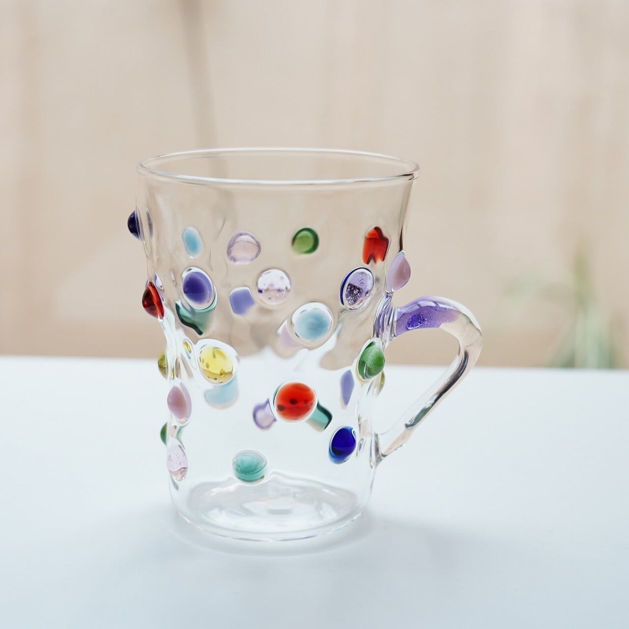 【竹川久仁子】耐熱ガラス ドットマグカップ T-25-F