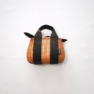 【VIOLAd'ORO ヴィオラドーロ】-MIRO- SPLIT RATTAN×COTTON CANVAS 2WAY HAND BAG スプリットラタン×コットンキャンバス2ウェイハンドバッグ V-8315