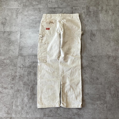 00s- Dickies ペインターパンツ ホワイト トリプルステッチ 無地 エルサルバドル製 34/32 pants 詳細写真13
