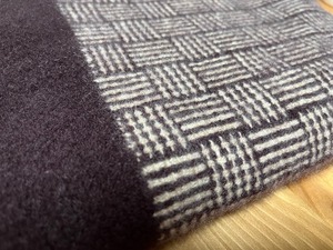 【受注制作御予約】手織りメンズカシミヤマフラー　半網代織り　handwoven cashmere scarf