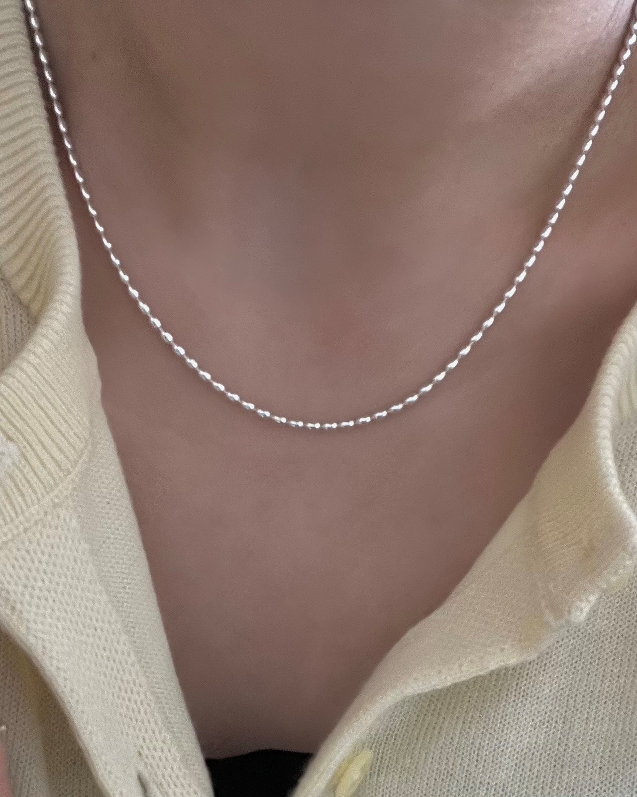 S925 Miniature tsubu  necklace