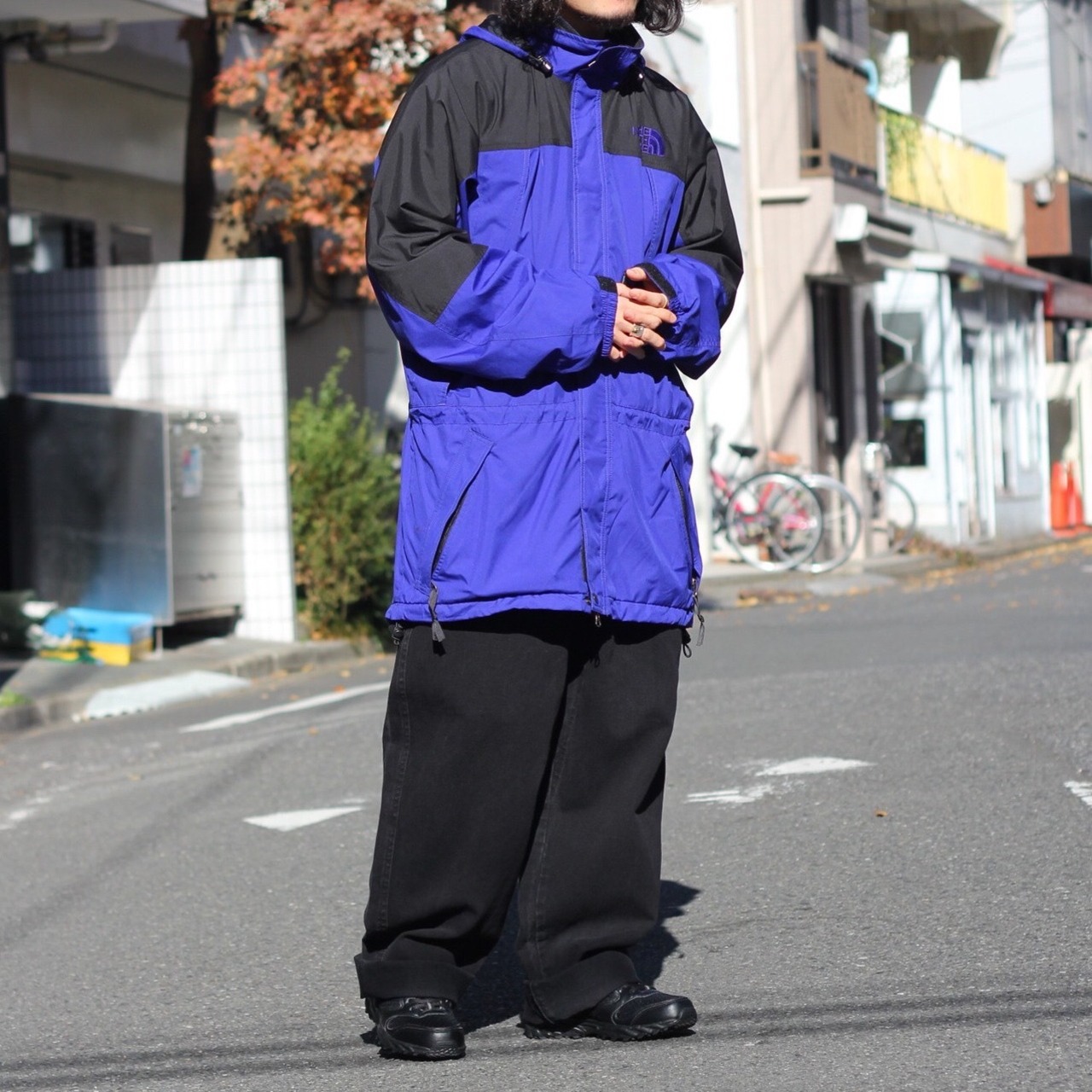 THE NORTH FACE アズテックブルー ライトシェル バイカラーマウンテン 