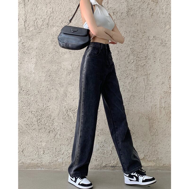 サイドカラーパンツ サマーハイウェスト薄手ジーンズ 夏物 ガールズファッション40303990927