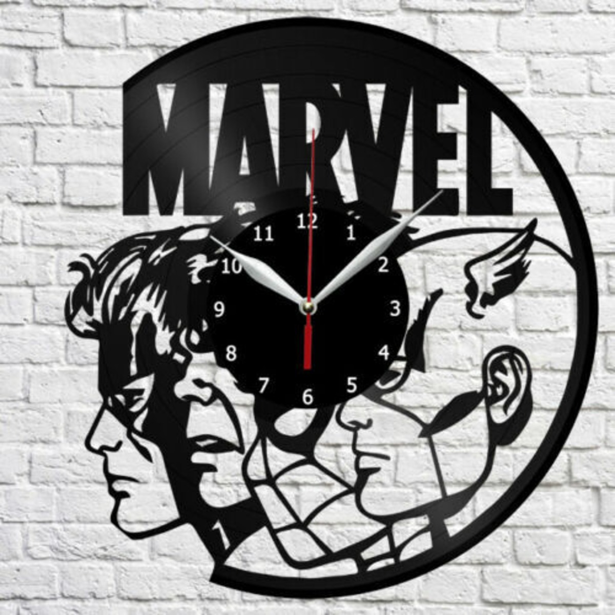 レコード盤 壁掛け時計 MARVEL アイアンマン ハルク スパイダーマン 