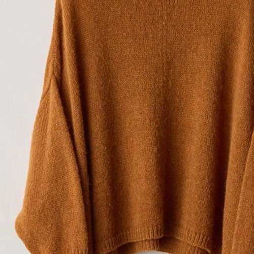 suzuki takayuki (スズキタカユキ) alpaca knitted cape ベビーアルパカ ワイドニット(ブラウン)
