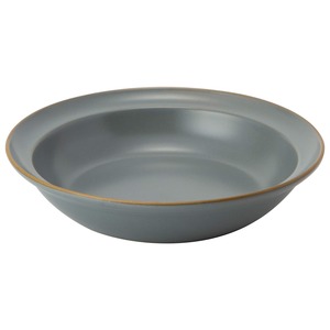 【在庫のみ】TAMAKI カレー パスタ皿 エッジライン グレー 直径21×高さ4.6cm 700ml 電子レンジ・食洗機対応 T-788677