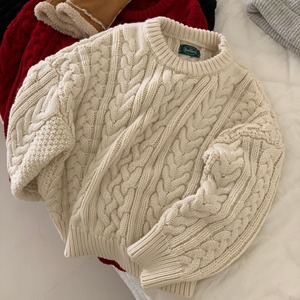 Cable Knit Crew Neck W00066