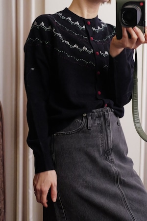 nordic knit cardigan navy