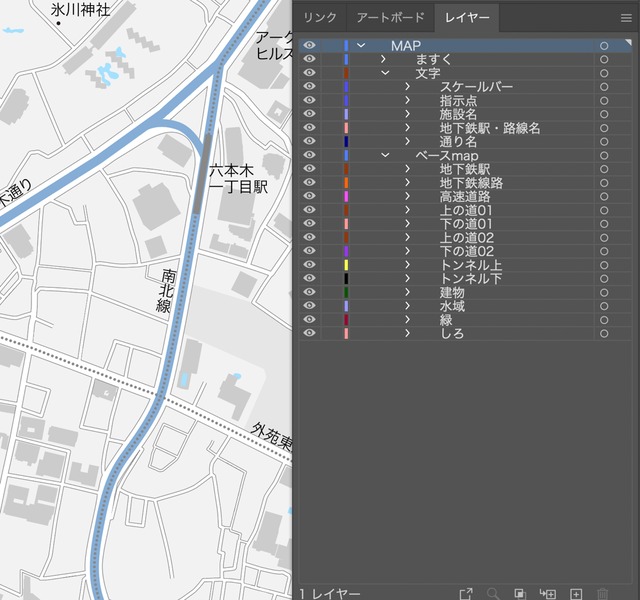 東京 六本木 イラストレーターデータ Eps 地図素材をダウンロードにて販売するお店 今八商店