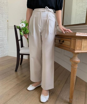 《即納商品》side ribbon slacks (cream / blue /  black)