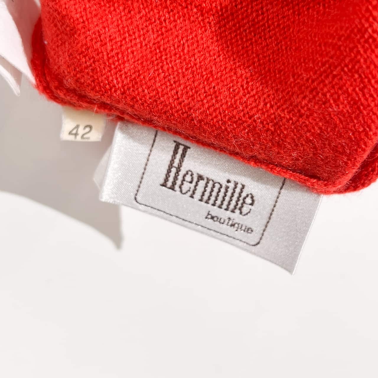 カシミヤ100% イタリア製 エルミーユ ニット カーディガン 42 /オレンジ 朱色系 レディース